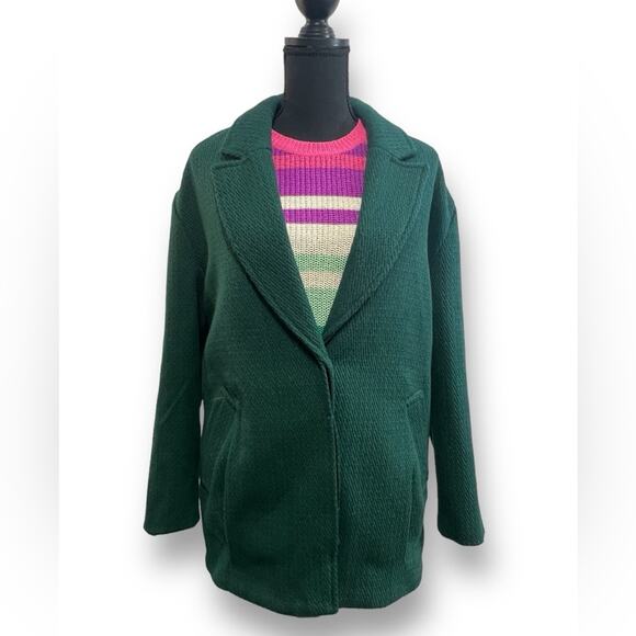 FOREVER 21 🎄Kelly Green oversized jacket unlined NEW WITH TAGS SZ 8 - Picture 9 of 12